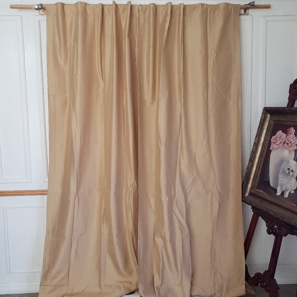 JC Penney Curtains 2 panels 80" x 106"  Gold  Lined Hidden Tab Weighted NEW - Picture 7 of 14